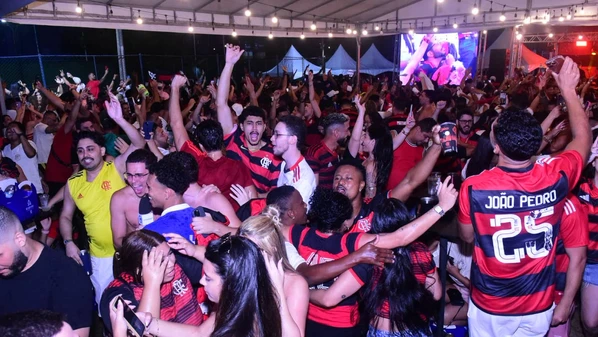 O fotógrafo Carlos Alberto Silva registrou as imagens dos flamenguistas comemorando em bares da Grande Vitória