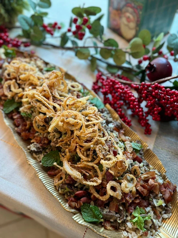 Arroz com lentilha do restaurante Partei, em Cariacica