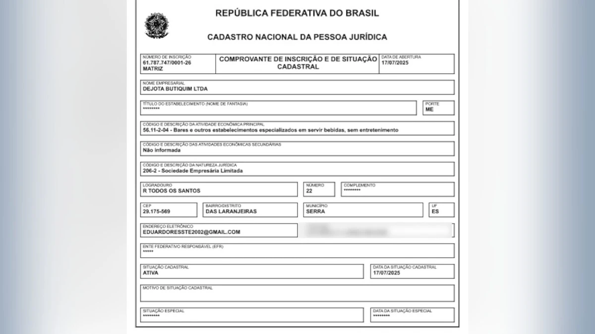 Documento comprova que local funciona como bar na Serra