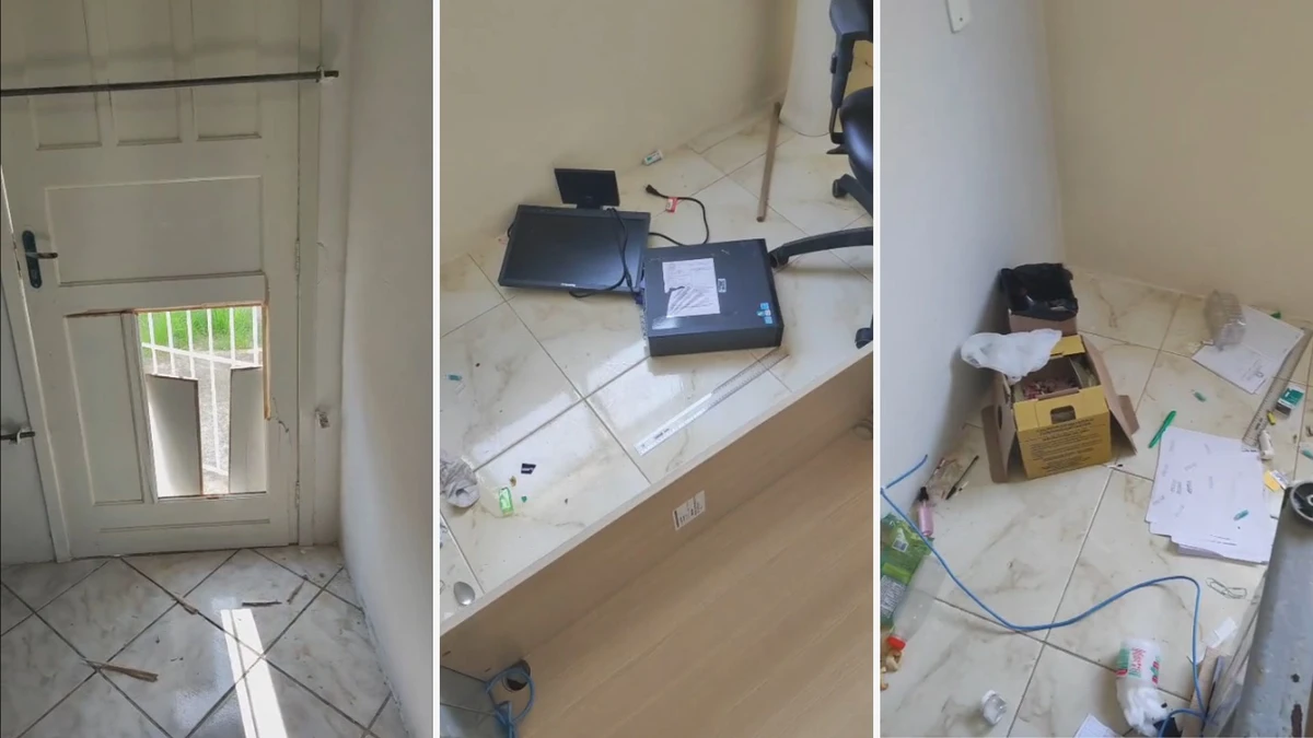 Porta foi arrombada e itens danificados e espalhados em unidade de saúde em Itapemirim