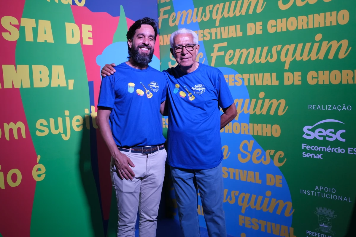 Romulo Gomes (diretor de Programas Sociais do Sesc-ES) e Raimundo de Oliveira (fundador do Femusquim) 
