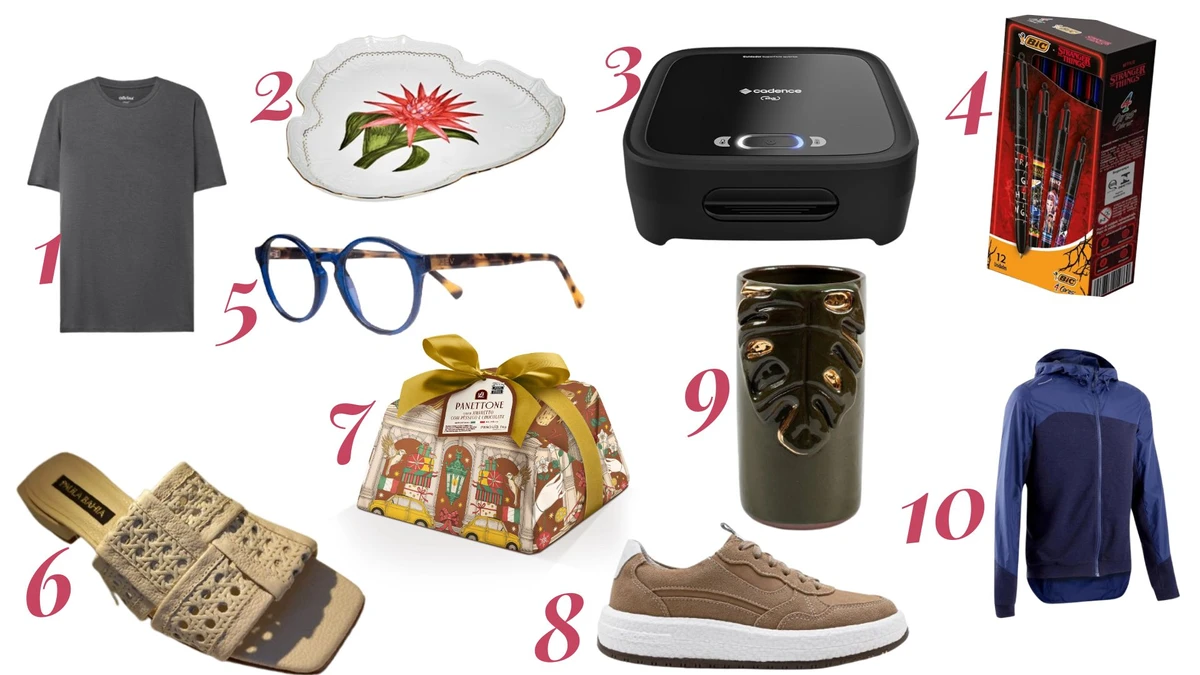 Vitrine de presentes para o Natal 2025