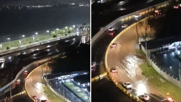 Sistema provisório de escoamento de águas pluviais não suportou o alto volume de chuvas que atingiu Vitória na noite de quarta-feira (3)