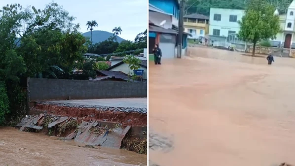 Municípios de Cachoeiro de Itapemirim, Guaçuí, Muqui e Mimoso do Sul estão entre os atingidos por chuva nesta quarta-feira (3)
