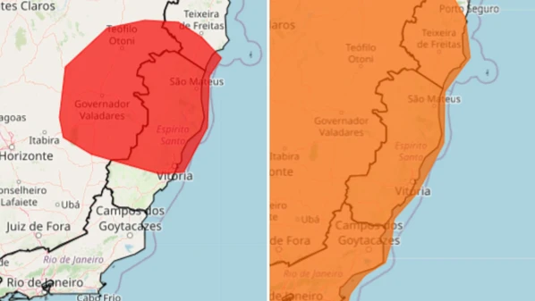 É importante ficar atento para a possibilidade de transbordamento de rios e deslizamento de encostas, segundo o Instituto Nacional de Meteorologia (Inmet)