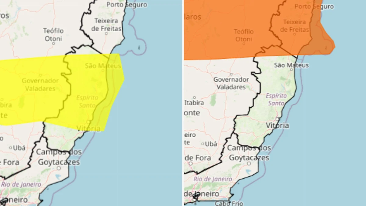Espírito Santo está sob alertas amarelo e laranja, nesta sexta-feira (5)