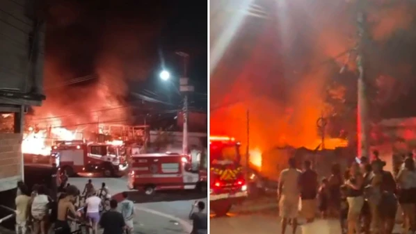 Segundo o Corpo de Bombeiros, o combate à chamas durou cerca de cinco horas, já que no local havia muito material inflamável