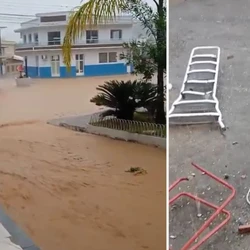 Moradores registraram a chuva intensa na tarde de segunda-feira (8), que atingiu a faixa central e também a zona rural do município