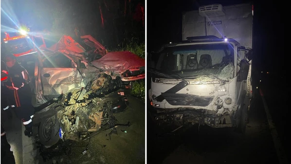 Vítima ficou presa às ferragens após o acidente registrado no início da madrugada desta segunda-feira (8); pista foi liberada por volta das 2h