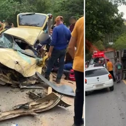 Uma vítima ficou presa às ferragens e precisou ser socorrida pelos Bombeiros e Samu/192 após batida na rodovia ES 289