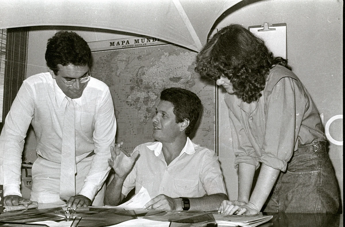 Abdo Chequer e Marisa Sampaio no planejamento do Bom Dia por Gildo Loyola