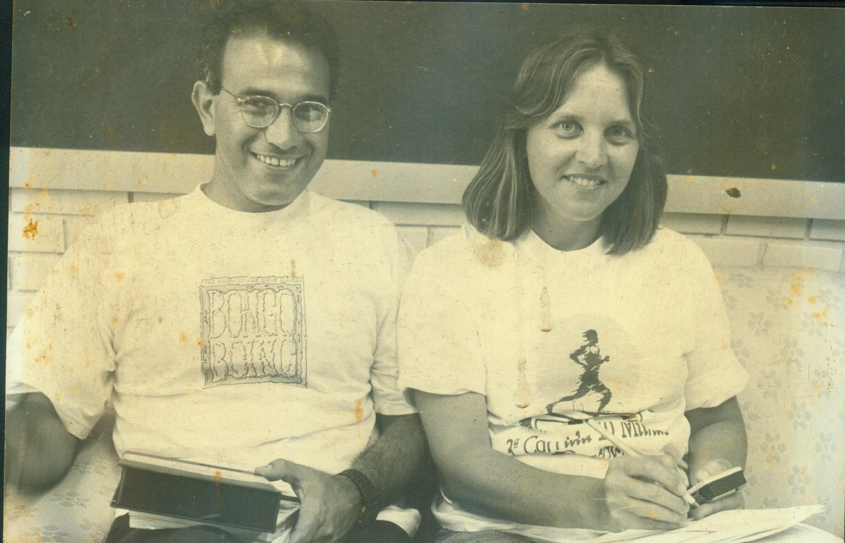 Abdo Chequer e Teresinha Bertollo, jornalistas da TV Gazeta por Arquivo pessoal