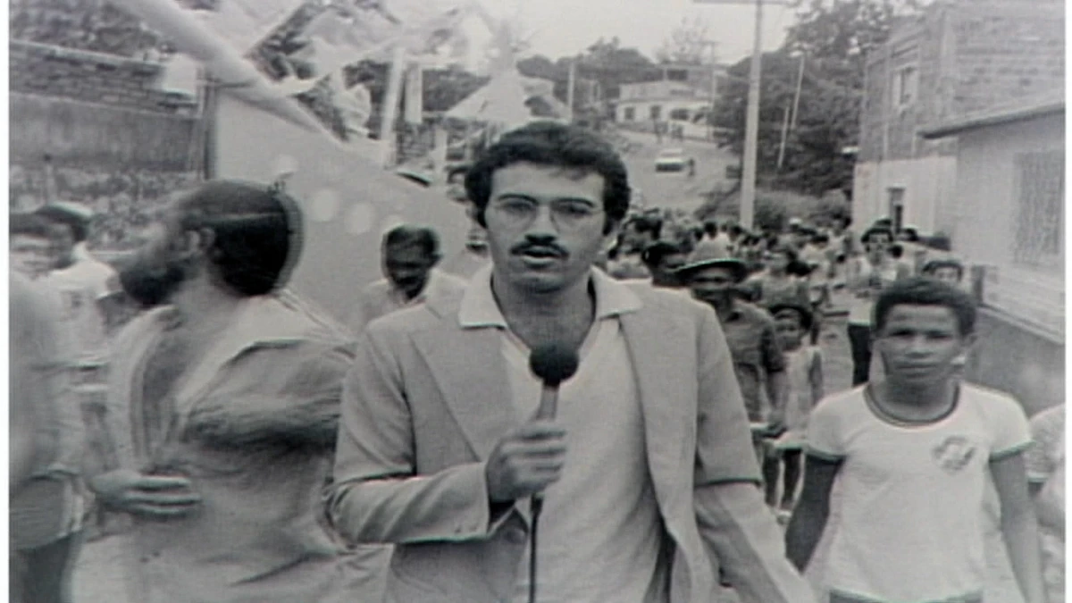 Abdo Chequer em reportagem para a TV Gazeta no fim da década de 1970 por Reprodução/TV Gazeta
