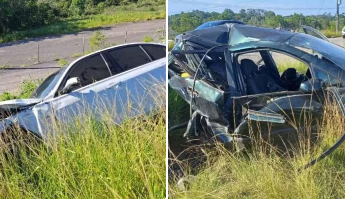 Acidente entre BMW 320i e Honda Fit aconteceu na Rodovia do Sol, em Vila Velha