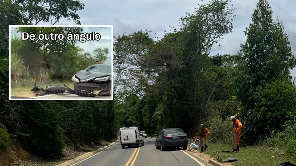 A colisão ocorreu na localidade de Sangalli e o piloto morreu ainda no asfalto