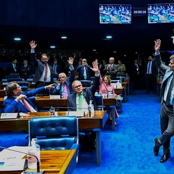 Votação uniu senadores de partidos da base do governo Lula e da oposição; texto volta à Câmara