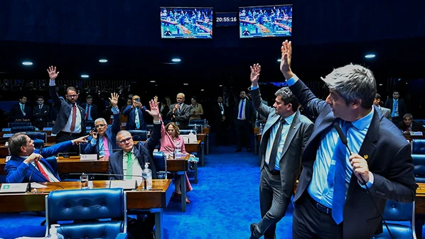 Votação uniu senadores de partidos da base do governo Lula e da oposição; texto volta à Câmara