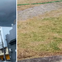 A Defesa Civil Municipal informou que foram registrados 20 milímetros de chuva em cerca de 30 minutos