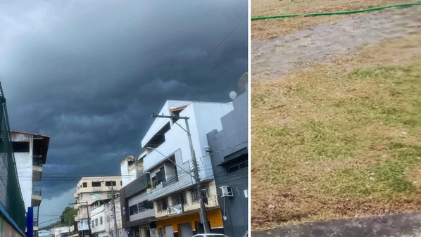 A Defesa Civil Municipal informou que foram registrados 20 milímetros de chuva em cerca de 30 minutos