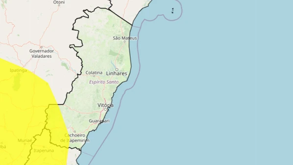 Aviso é válido entre a manhã de sábado (14) e a manhã de domingo (15), compreendendo 18 municípios do Caparaó e Sul