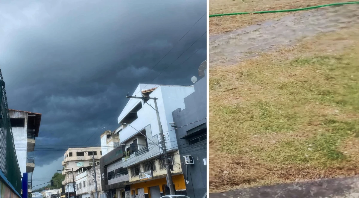 Dia vira noite e temporal com chuva de granizo atinge a cidade de Colatina, no ES