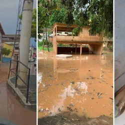 Pontos de alagamento foram registrados na tarde deste sábado (13) no bairro Serra. Segundo Defesa Civil, chuvas atingiram 45 milímetros