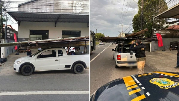 A faixa de rolamento no local tem 2,80 metros, enquanto a carga alcançava 3,57 metros; o motorista não possuía CNH e o carro pertencia a uma empresa