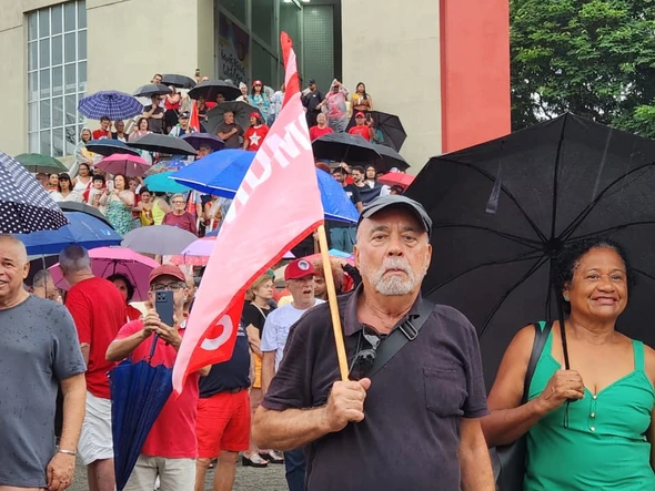 Ato contra PL da Dosimetria, na Ufes, em Vitória por Carlos Alberto Silva