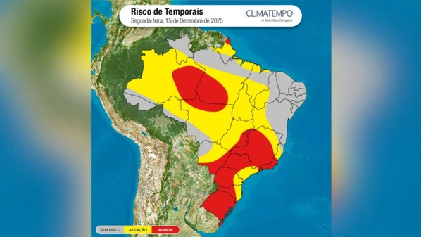 De acordo com a empresa de meteorologia Climatempo, a instabilidade segue desde o começo do dia no Sudeste