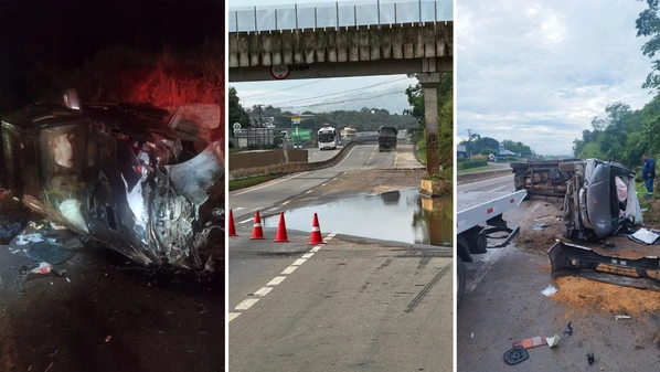 Vítimas do acidente fatal estavam voltando de uma festa em Castelo; casos aconteceram na madrugada desta segunda-feira (15)