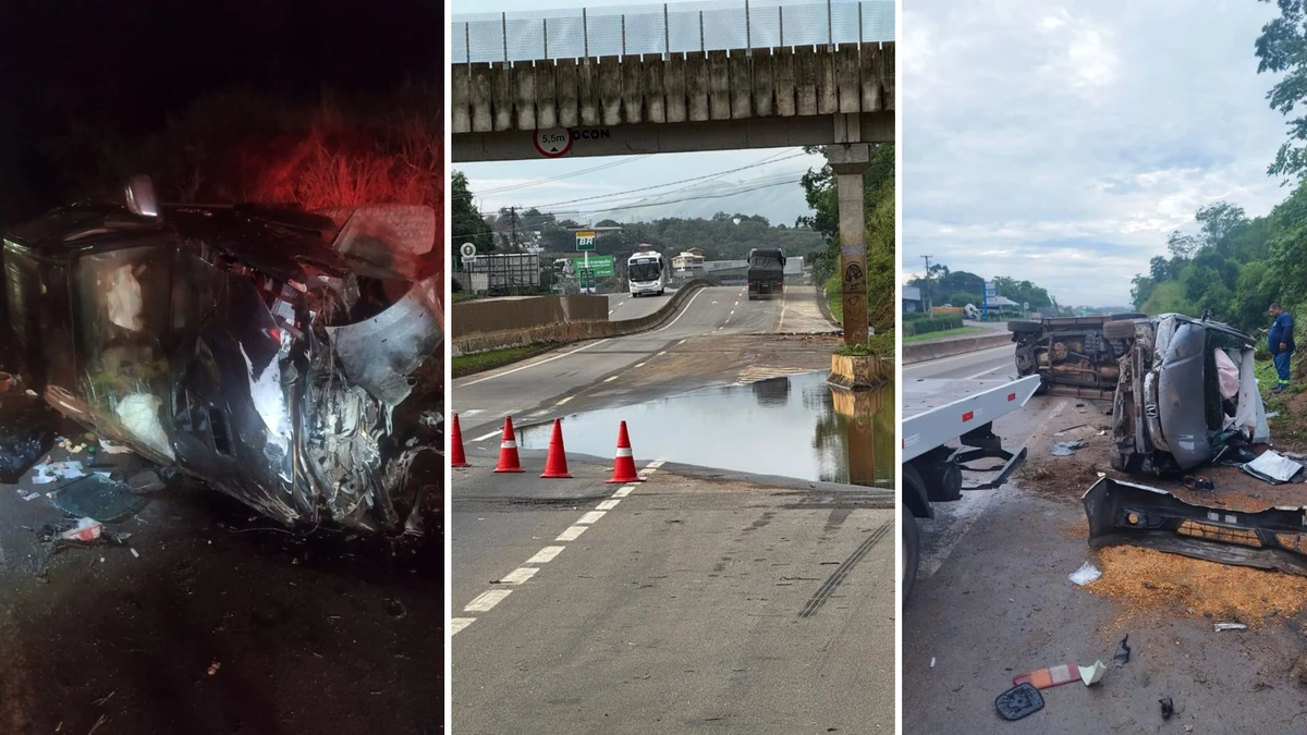 Poça d'água causa dois acidentes com 3 mortos e feridos no Sul do ES