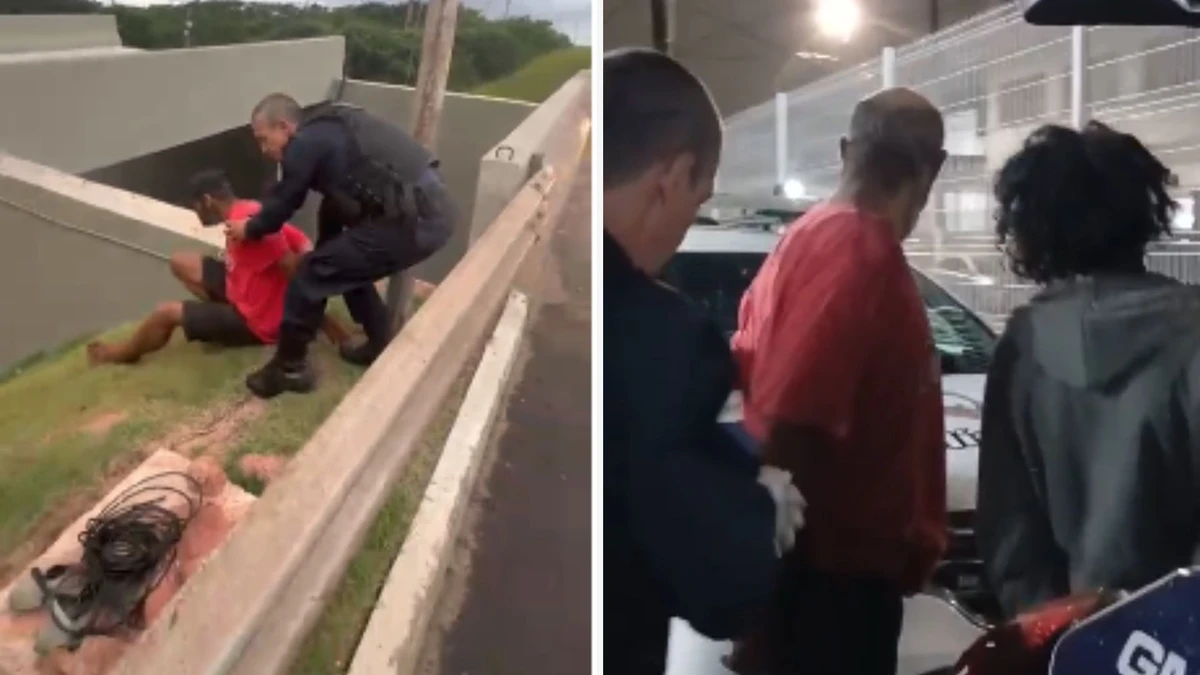 Dupla é detida após furtar cerca de cinco metros de fios de viaduto em Vila Velha