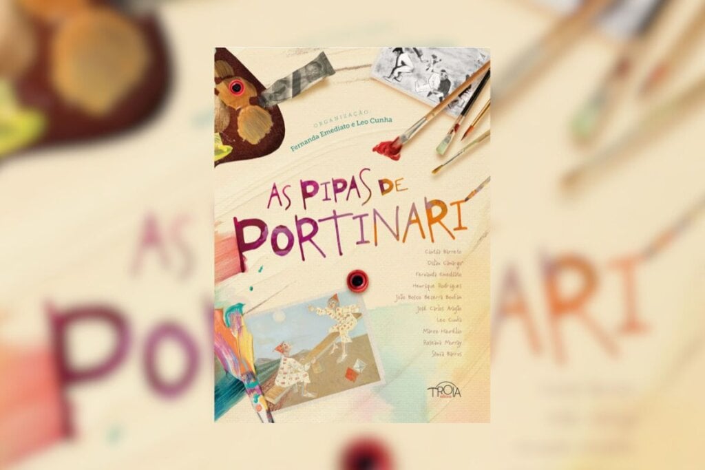 Em “As Pipas de Portinari”, os autores recriam o universo de Candido Portinari em cordéis, sonetos e até poemas visuais (Imagem: Divulgação | Editora Troia)