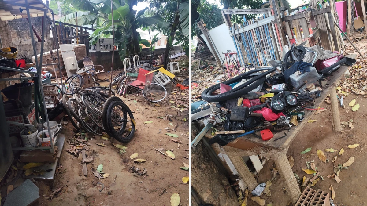 Bicicletas eram adulteradas em quintal de residência em Viana