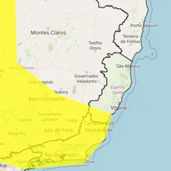 Há possibilidade de volume de até 50 milímetros por dia, com ventos entre 40 e 60 km/h