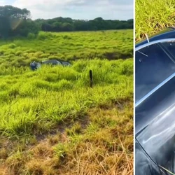 O boxeador saiu do acidente sem ferimentos. Nas redes sociais, ele exibiu imagens do veículo, que deu perda total