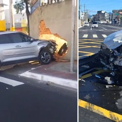 Dois veículos se envolveram no acidente; Polícia Militar e Guarda Municipal foram acionadas, mas dinâmica do acidente ainda não foi divulgada