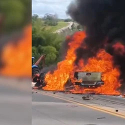 Com o impacto da batida, os dois veículos envolvidos pegaram fogo. Entre as vítimas, havia duas crianças, de 4 e 2 anos, e uma gestante