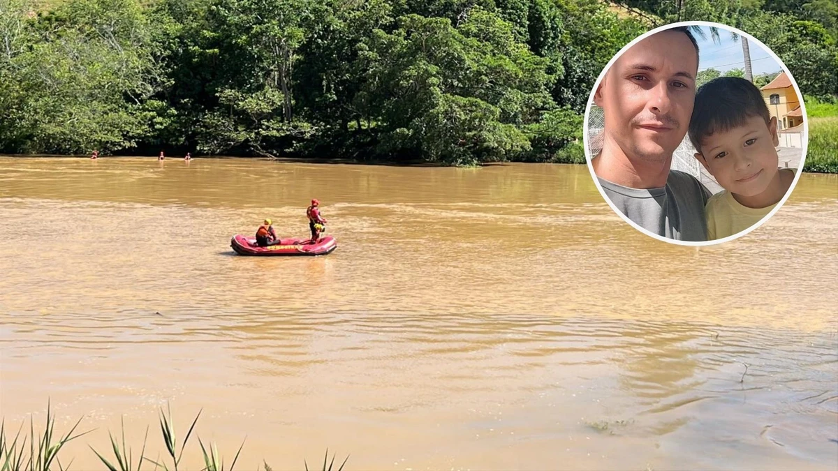Bombeiros encontraram pai e filho que morreram afogados em rio em Jerônimo Monteiro, no Sul do ES