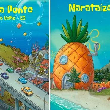 Imagem - Capixaba transforma pontos turísticos do ES em cenários dos Simpsons e do Bob Esponja