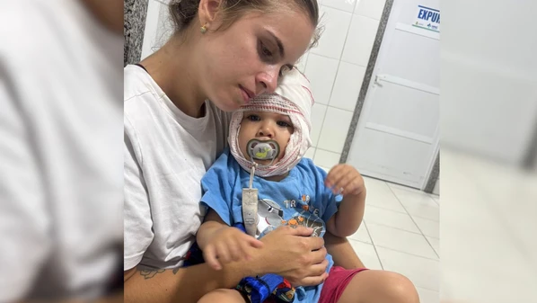 Criança foi levada para hospital em Cachoeiro de Itapemirim após ser atacada pelo animal cuidado pela família