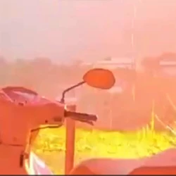 Imagem foi gravada por morador; chuvas e ventos intensos seguem causando alagamentos e quedas de árvores