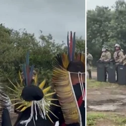 Ramal Piraquê-Açu da estrada de ferro, em Aracruz, estava interrompido havia mais de 70 dias por grupo de indígenas que reivindicam reparação pelo desastre de Mariana