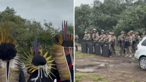 Ramal Piraquê-Açu da estrada de ferro, em Aracruz, estava interrompido havia mais de 70 dias por grupo de indígenas que reivindicam reparação pelo desastre de Mariana