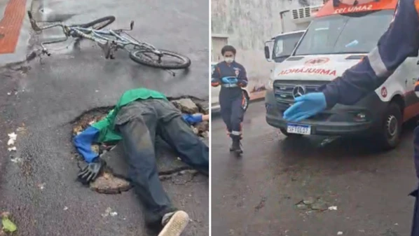 Ambulância foi acionada para falsa ocorrência e, no local, socorristas se depararam com um boneco caído em um buraco, em cena montada por ex-vereador e ex-deputado