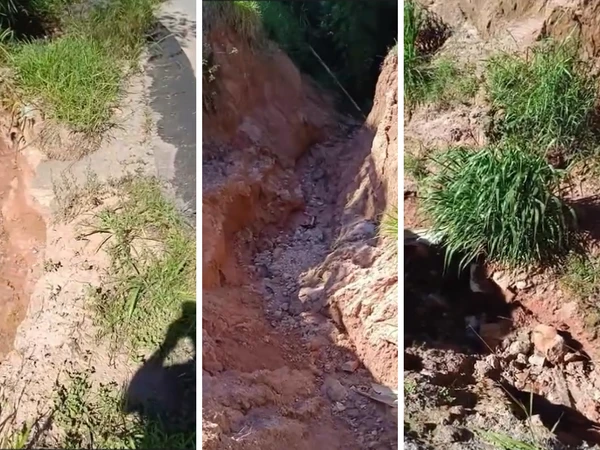 Erosão na BR-262, em Marechal Floriano, gera preocupação em meio a previsão de chuvas intensas no ES