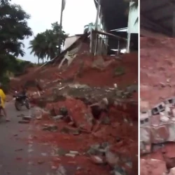 A prefeitura do município e Defesa Civil foram acionadas. Máquinas estão no local para desobstruir a pista