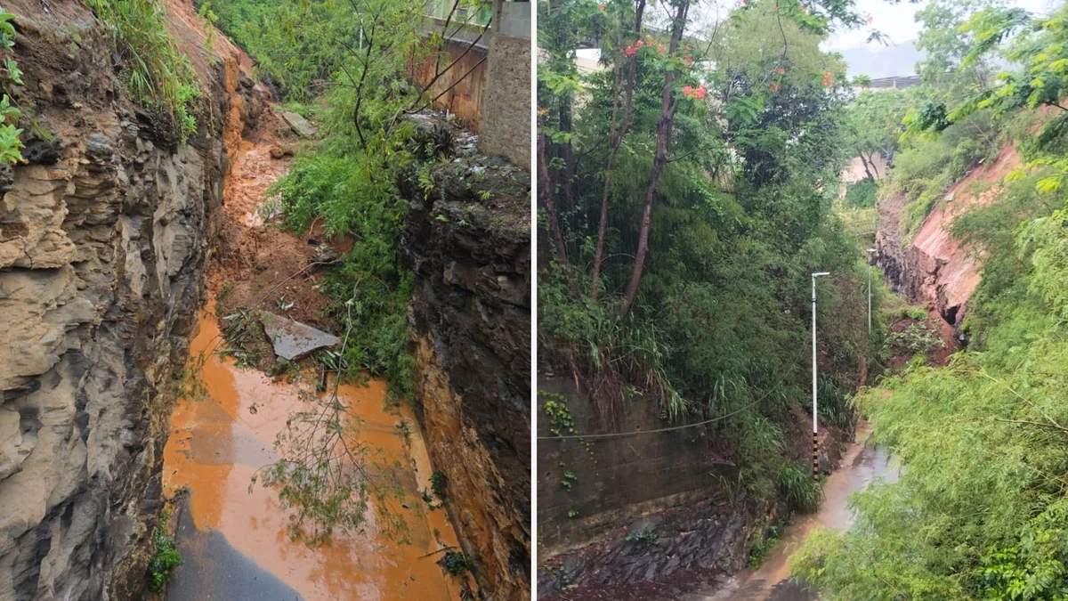 Ponte de Ferro ficou interditada após deslizamento em Cachoeiro