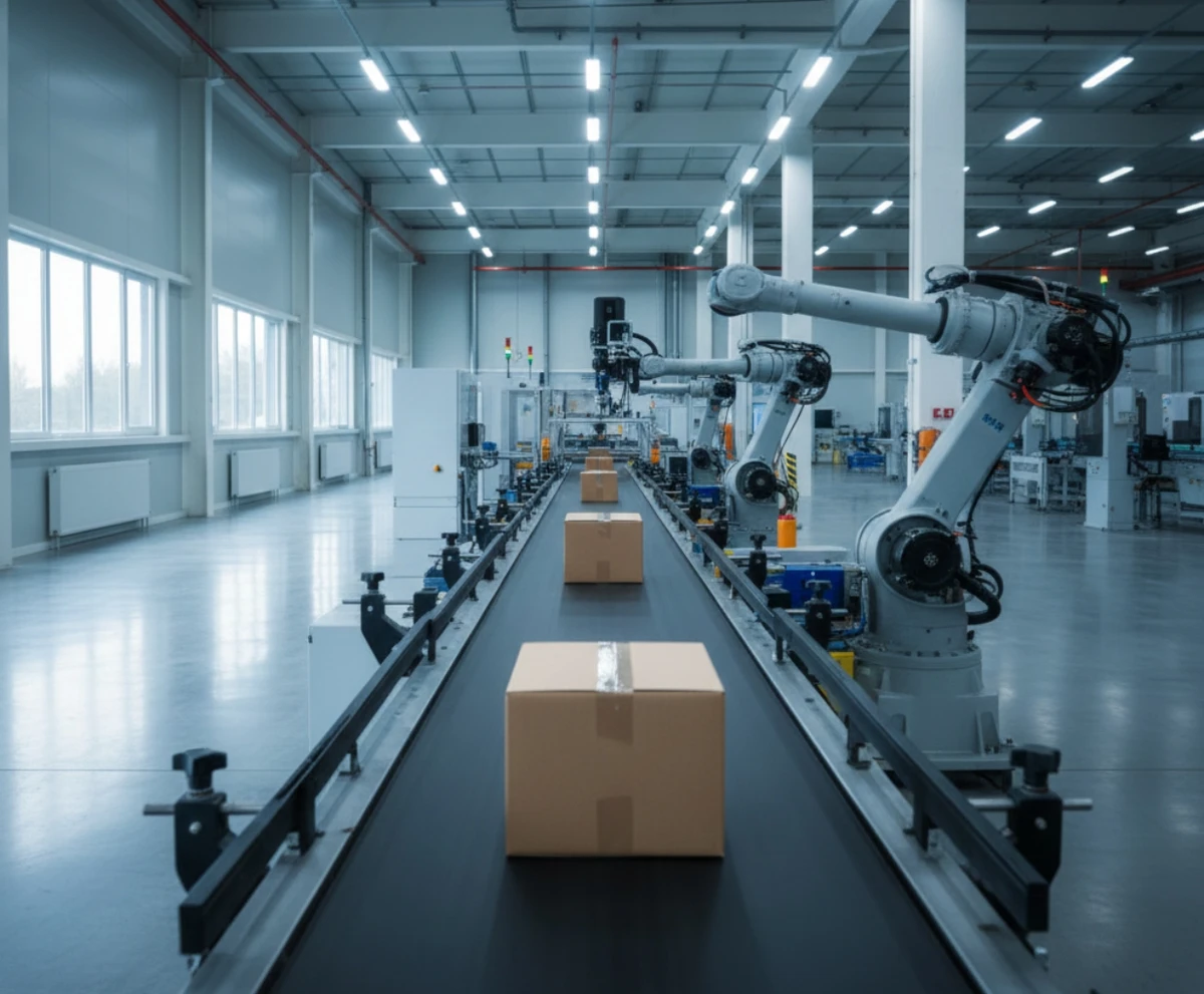 Tecnologia na indústria, máquinas, produtividade