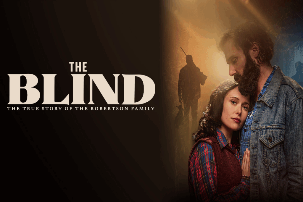 “The Blind” retrata a juventude turbulenta de Phil Robertson e sua relação com Miss Kay (Imagem: Reprodução digital | GND Media e Prime Video)